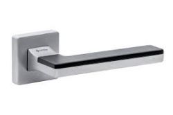 Ручки дверные SYSTEM LARISSA SQ CBMX/CBMX/AL6 брашированный матовый хром/черный матовый,  Турция