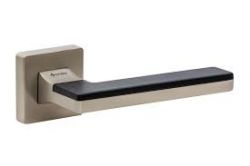 Ручки дверные SYSTEM LARISSA SQ NBMX/NBMX/AL6 брашированный матовый никель/черный матовый