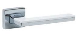Ручки дверные SYSTEM LARISSA SQ CR/CR/AL7 хром/хром/белый глянцевый,